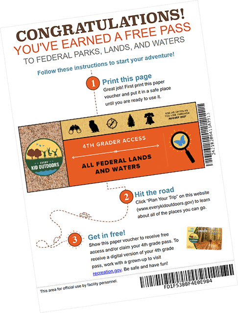 Printed Every Kid Outdoors Voucher